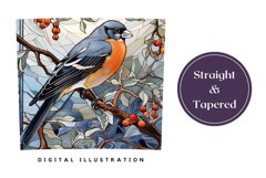 Stained Glass Snowbird Tumbler Wrap, Christmas Tumbler Wrap Product Image 3