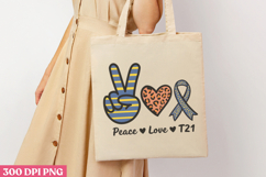 Peace Love T21 PNG, Syndrome Sublimation PNG Product Image 3