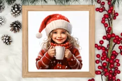 Christmas Little Girl Clipart Sublimation, Christmas PNG Product Image 3