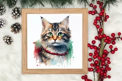Pets Love Christmas Watercolor Clipart, Christmas PNG Product Image 3