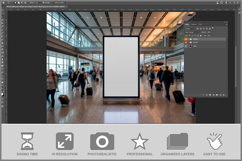 Vertical Billboard Airport Interior Product Image 2