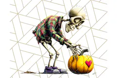 Quirky Skeleton Clipart PNG, Funny Halloween Bones Art Product Image 3