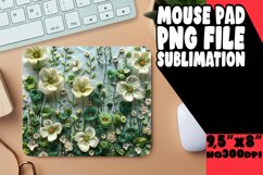 Blooming Beauties: 3D Embroidered Sublimation Mouse Pad Product Image 1
