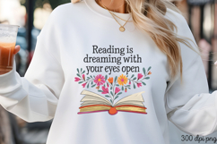 Reading is dreaming PNG, Reading Book Sublimation PNG Product Image 1