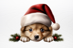 Christmas Peeking Dogs Clipart PNG Product Image 3