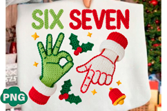 Faux Yarn Six Seven Meme Christmas PNG Product Image 3
