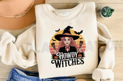 Howdy Halloween Witch Cowgirl Sublimation PNG Design Product Image 3