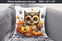 Halloween Owl - Halloween pillow Sublimation Design Product Image 4