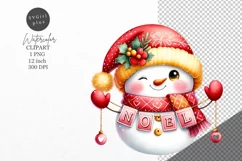 Christmas clipart, Snowman clipart, Christmas sublimation, Product Image 1