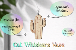 Cat whiskers vase magnet, Cat whiskers holder laser cut Product Image 1