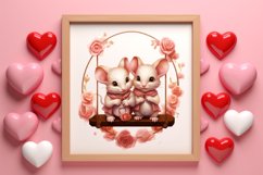 Valentine Animal On Swings Clipart, Valentine Animal Clipart Product Image 3