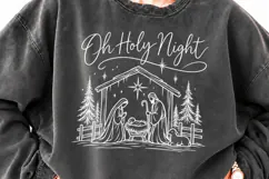 Oh Holy Night Nativity Christmas PNG, Holy Family Manger Chr Product Image 3
