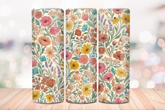Boho Floral Seamless 20 OZ Skinny Tumbler Wrap PNG. Product Image 3