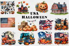 USA Halloween watercolor clipart Product Image 3