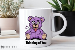 Creepy Stitched Teddy Bear Cartoon Character Sublimation PNG Product Image 2