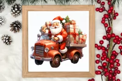Christmas Truck Sublimation Clipart, Christmas Truck Clipart Product Image 3