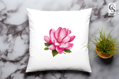 Pink Magnolia And Lily Flowers Clipart Sublimation PNG Product Image 3