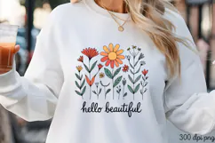 Hello Beautiful PNG, Stay positive sublimation PNG Product Image 3