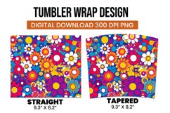 Floral Pattern Tumbler Wrap Sublimation Design Product Image 3