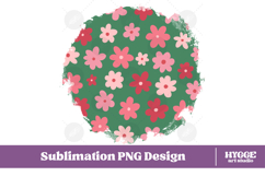 Retro Flowers Background Png Floral Paper Sublimation Splash Product Image 1