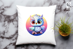 Colorful Baby Owl Bird Clipart Sublimation PNG Product Image 3