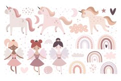 Cartoon unicorns and princesses. Fairytale collection Product Image 2