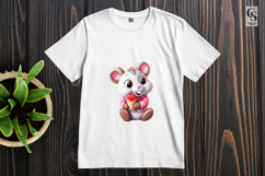 Cute Valentine Mouse Holding Cupcake PNG Product Image 2
