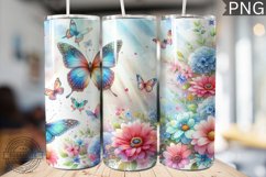 Butterflies Tumbler Sublimation - Tumbler PNG Design Product Image 1