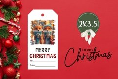 Cozy Winter Gift Tag Printable, Christmas Fox Gift Tag PNG Product Image 3