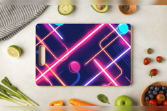 Abstract Neon Lights Cutting Boards sublimation Design Product Image 3