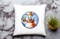 Cute Winter Bunny And Snowman Clipart Sublimation PNG Product Image 3