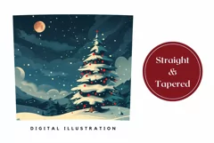 Christmas Tree Tumbler Wrap, Moon Tumbler Sublimation Design Product Image 3