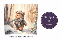 Christmas Tumbler Wrap Design, Watercolor Bear Sublimation Product Image 3