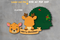 Deer Christmas Ornament SVG laser cut file for Glowforge Product Image 3