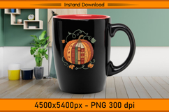 Book Pumpkin Fall Reading Sublimation PNG Product Image 3