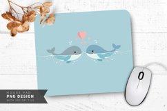 Whales in Love Mouse Pad PNG Design Product Image 1