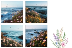 Summer Square Coasters, Floral Square Coaster Designs Product Image 3