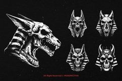 10 Bundle Dark Art Anubis Ancient Egyptian Skull Tattoo Product Image 5