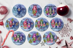 Christmas Gnome Earring, Round earring sublimation designs Product Image 3
