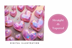 3D Love Hearts Tumbler Wrap, 3D Valentine's Day Tumbler PNG Product Image 3