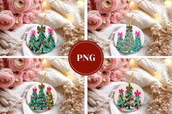 Rustic Christmas Tree Round Ornaments Sublimation Product Image 3