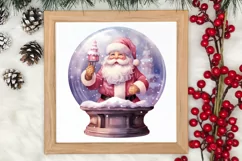 Santa Claus In Snow Globe Clipart Sublimation, Christmas SVG Product Image 3