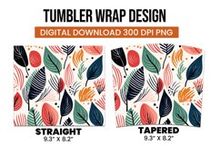 Abstract Shapes And Leaves Tumbler Wrap Sublimation Product Image 3