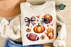 Football Autumn Coquette Clipart PNG Design Product Image 3