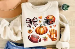 Football Autumn Coquette Clipart PNG Design Product Image 3