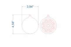 Christmas Ornament SVG laser cut file for Glowforge Product Image 4