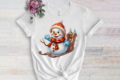 Funny Snowman Sublimation Clipart, watercolor Clipart Product Image 3