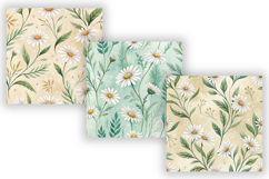 Daisy Spring Floral Seamless Pattern Bundle, Soft Pastel Product Image 3