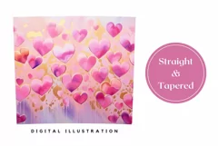 Pastel Hearts Tumbler Sublimation, Valentine's Day Tumbler Product Image 3