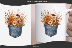 Autumn denim pocket png design for T-shirts Product Image 3